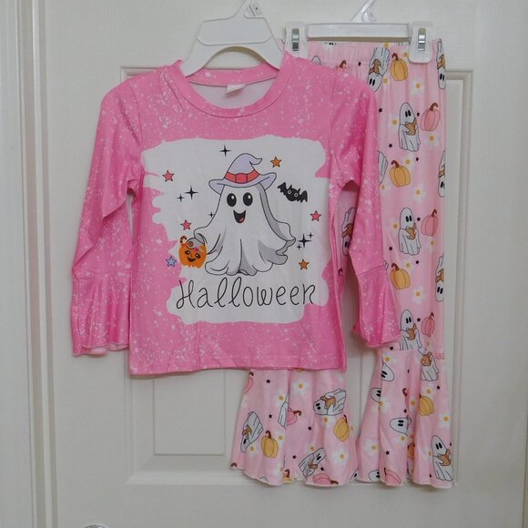NWT 2pc Boutique Halloween Pink Ghost Top & Pants Set sz 5 - Picture 1 of 1